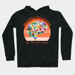 Multiple Sclerosis Yes It's All In My Head Hoodie